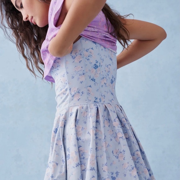 LoveShackFancy Whisper Blue Hubert Floral Active Dress - Picture 8 of 13